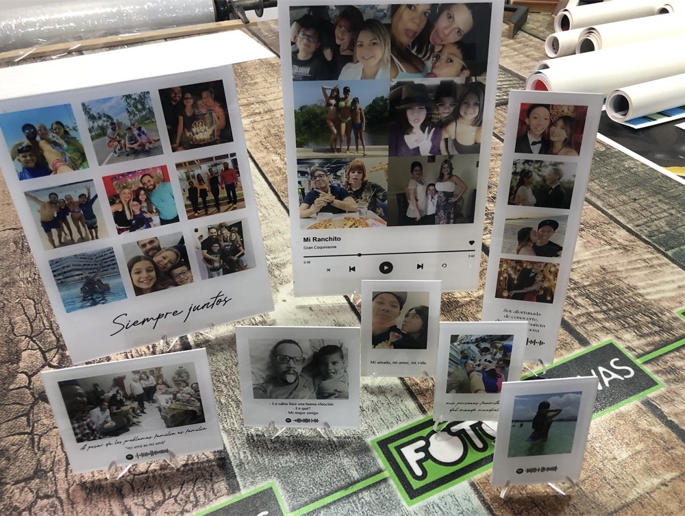 Collage de fotos personalizado impreso en acrílico